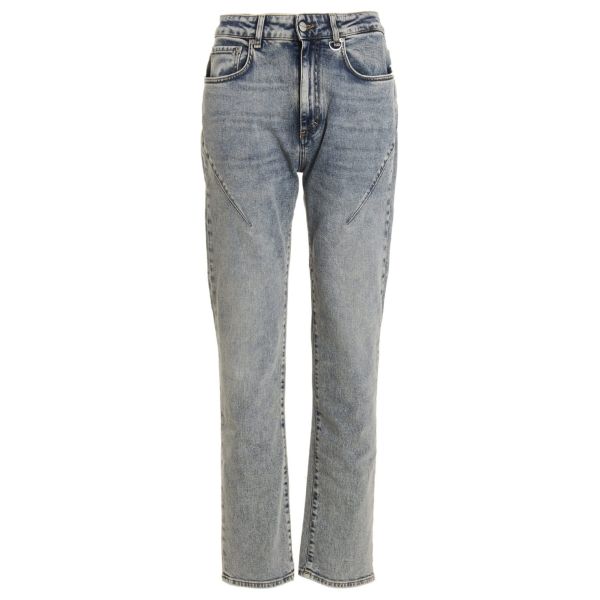 represent front stitch baggy jeans worn blue