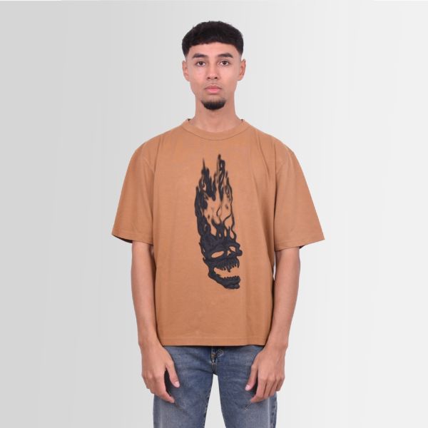 heron preston flaming skull t-shirt bruin