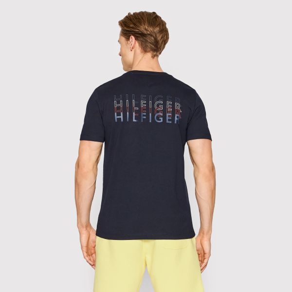 Tommy Hilfiger Stacked Back Logo T-shirt Navy