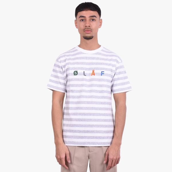 Olaf Stripe Sans T-shirt Wit/Grijs