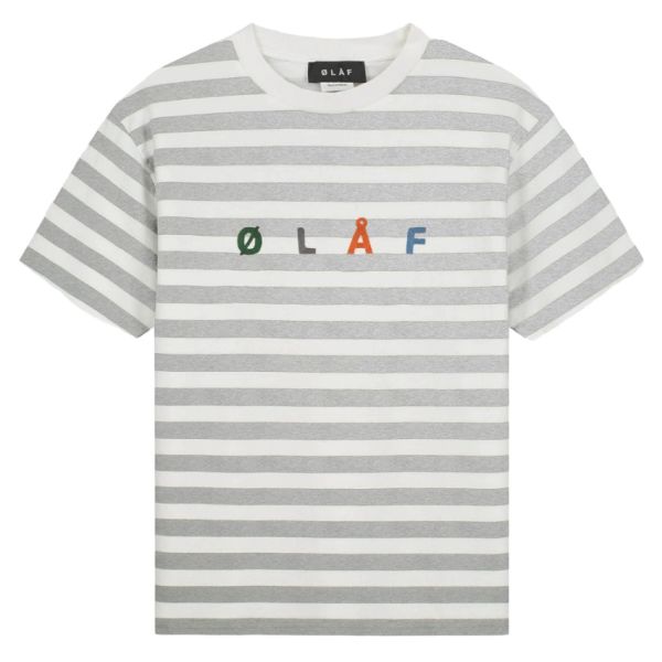 Olaf Stripe Sans T-shirt Wit/Grijs