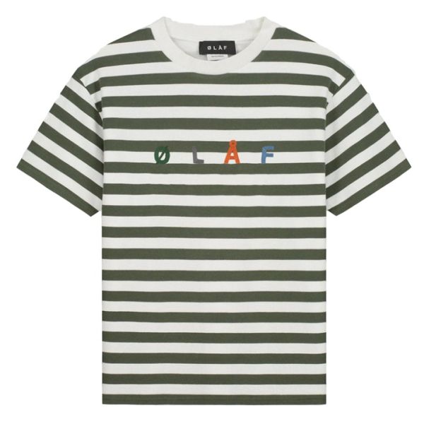 Olaf Stripe Sans T-shirt Wit/Groen