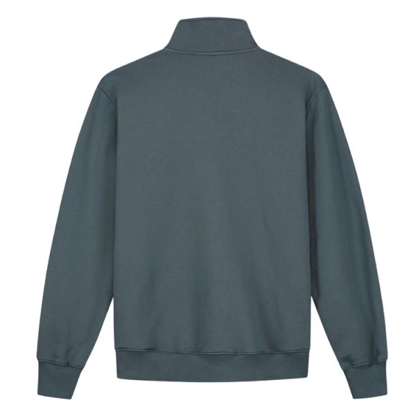 Olaf Italic Zip Mock Sweater Blauw
