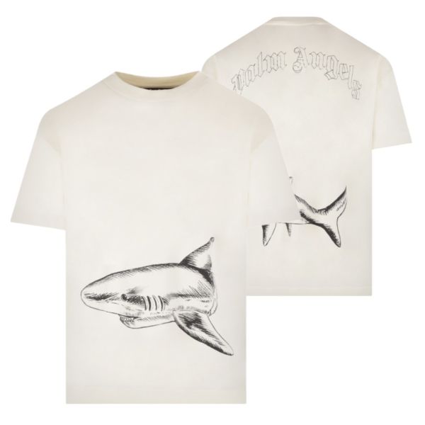 Palm Angels Broken Shark Classic T-shirt Off White