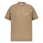 flaneur homme knitted polo bruin