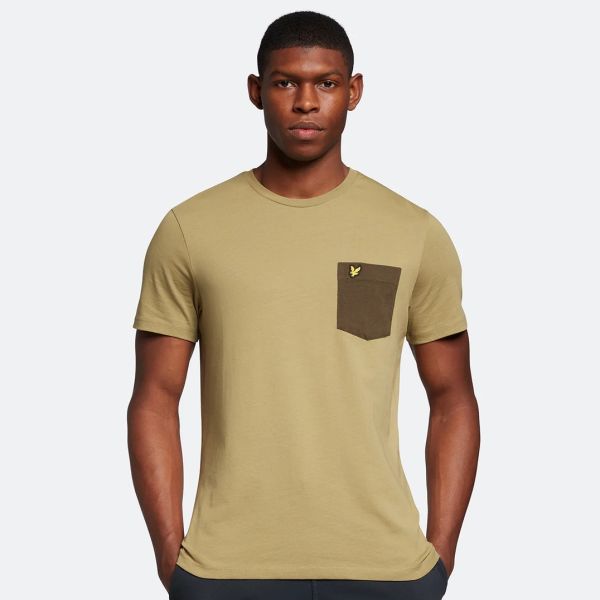 Lyle & Scott Contrast Pocket T-shirt Donker Groen