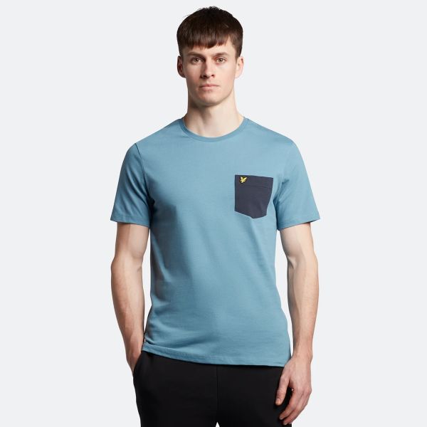 Lyle & Scott Contrast Pocket T-shirt Blauw
