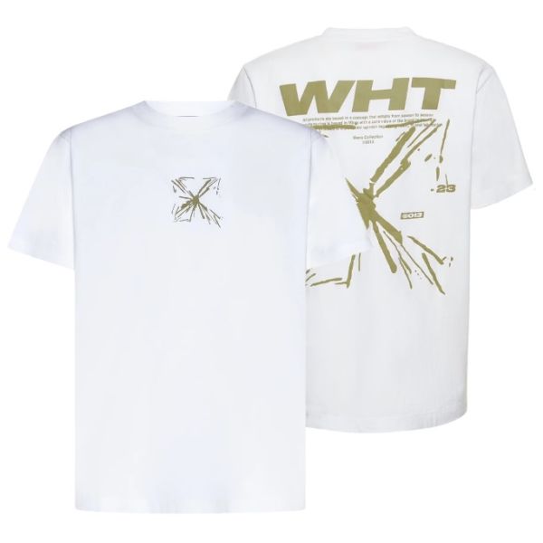 Off-White Splash Arrow Slim T-shirt Wit