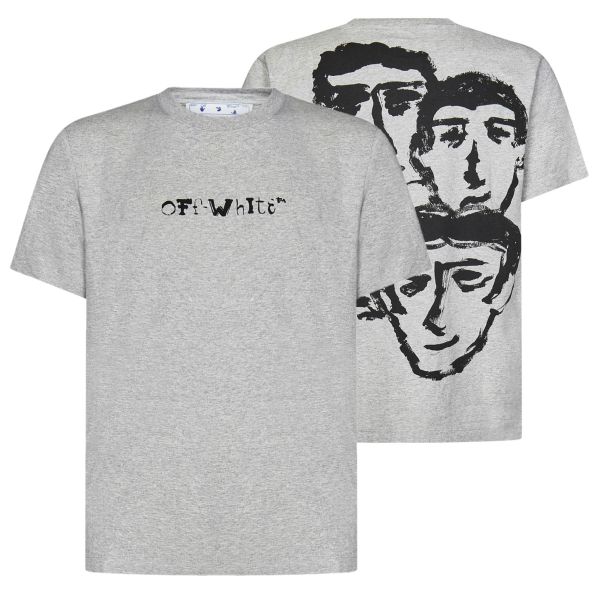 Off-White Faces Slim T-shirt Grijs