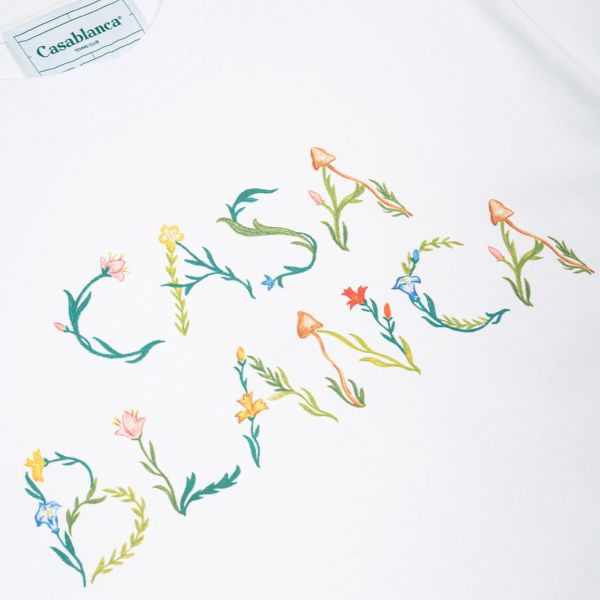 Casablanca Arche Fleurie T-shirt Wit