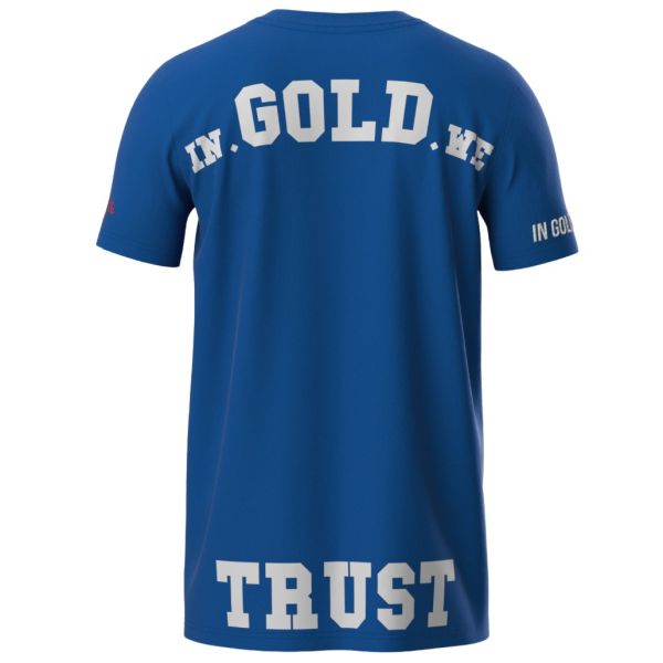 In Gold We Trust The Pusha T-shirt Blauw