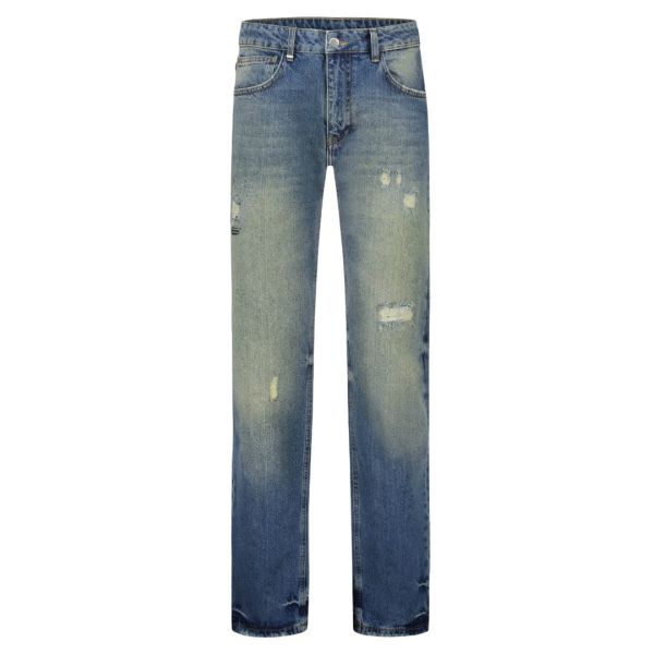 Flâneur Repaired Straight Jeans Blauw