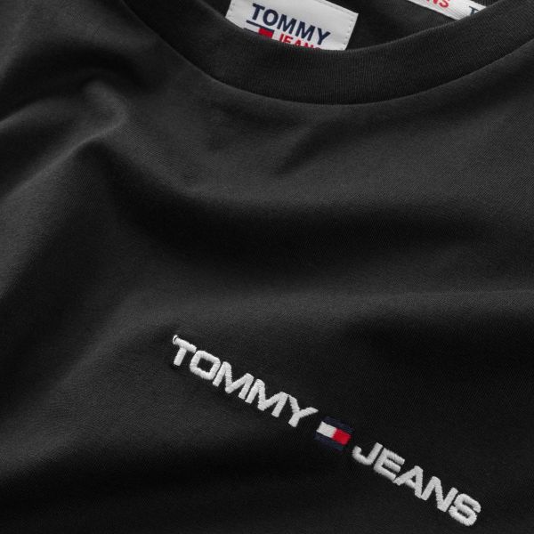 Tommy Jeans Linear Chest T-shirt Zwart