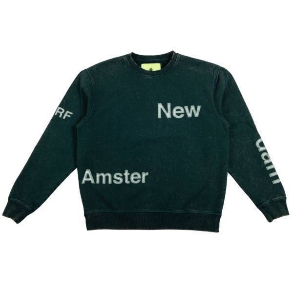 New Amsterdam Surf Association Washed Name Sweater Donker Groen
