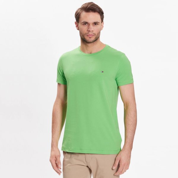 Tommy Hilfiger Stretch Slim Fit T-shirt Licht Groen