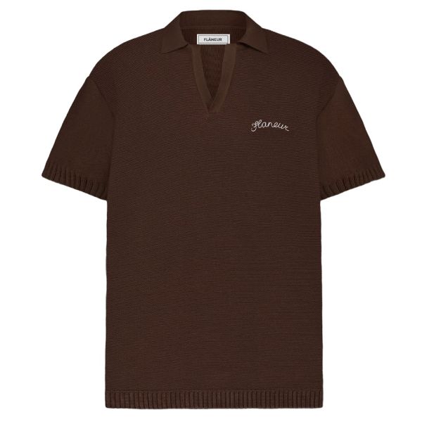 Flâneur Signature Knitted Polo Bruin