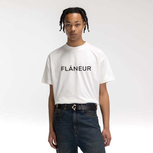 Flâneur Printed Logo T-shirt Wit