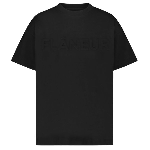 Flâneur Embossed T-shirt Zwart