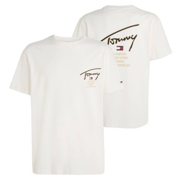 Tommy Jeans Classic Gold Signature T-shirt Off White