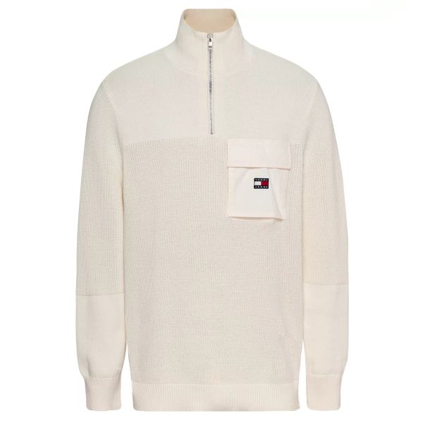Tommy Jeans Regular Mix Tech Sweater Off White