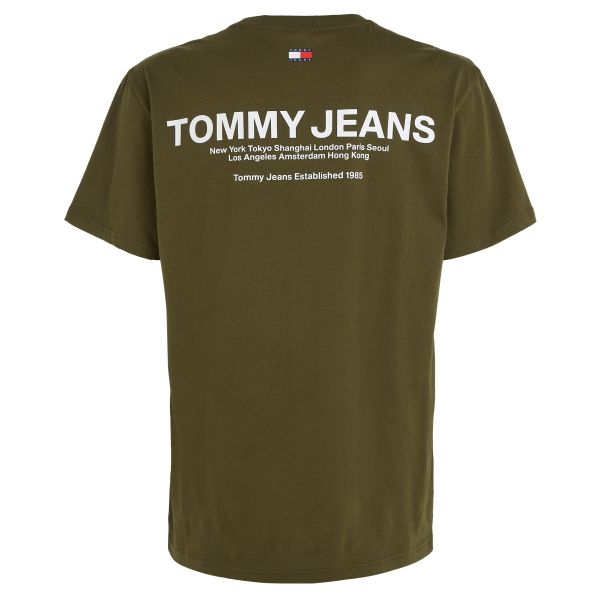 Tommy Jeans Classic Linear Back T-shirt Donker Groen