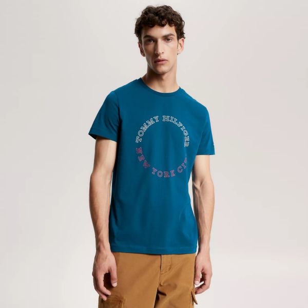 Tommy Hilfiger Monotype Roundle T-shirt Blauw