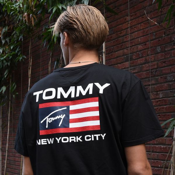 Tommy Jeans Athletic Flag T-shirt Zwart