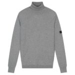 Malelions Knit Turtleneck Sweater Grijs