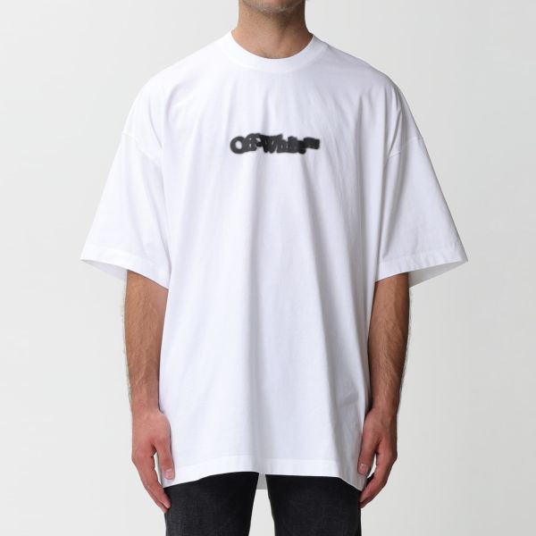 Off-White Blurred Logo Over T-shirt Wit