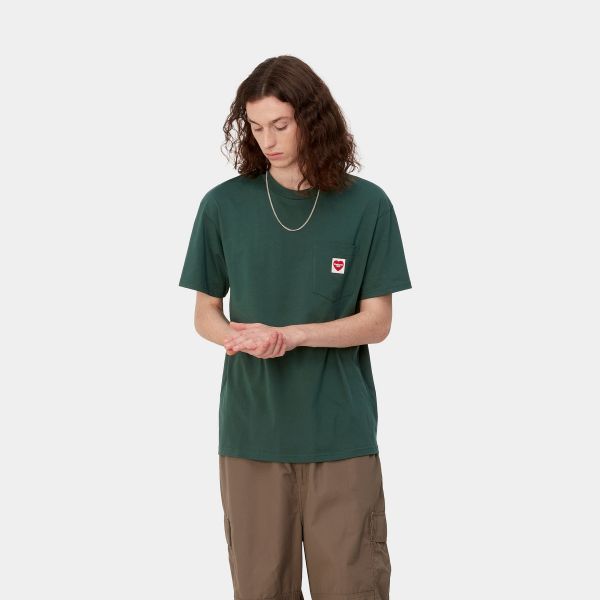 Carhartt Pocket Heart T-shirt Donker Groen