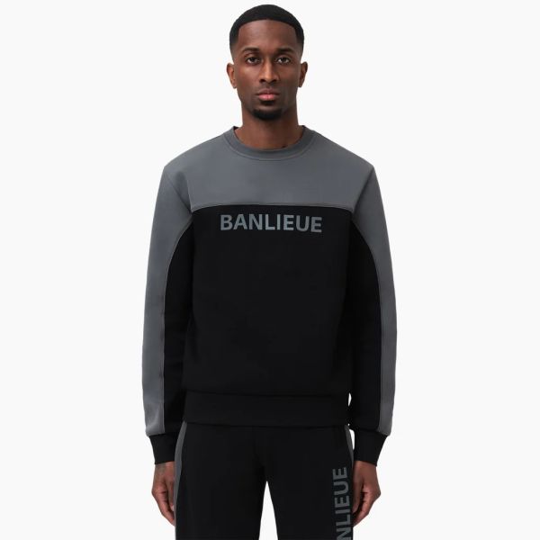 Banlieue 3D Tracktop Sweater Zwart/Antraciet