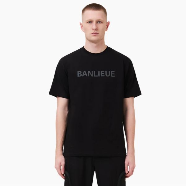 Banlieue Reflective Print T-shirt Zwart