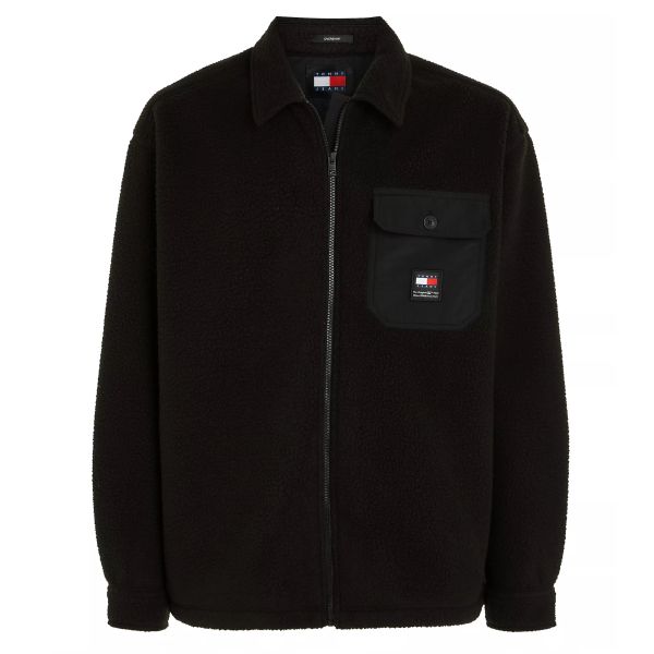 Tommy Jeans Solid Teddy Overshirt Zwart