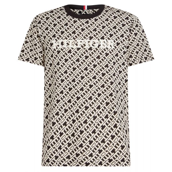 Tommy Hilfiger AOP Monotype T-shirt Zwart/Wit