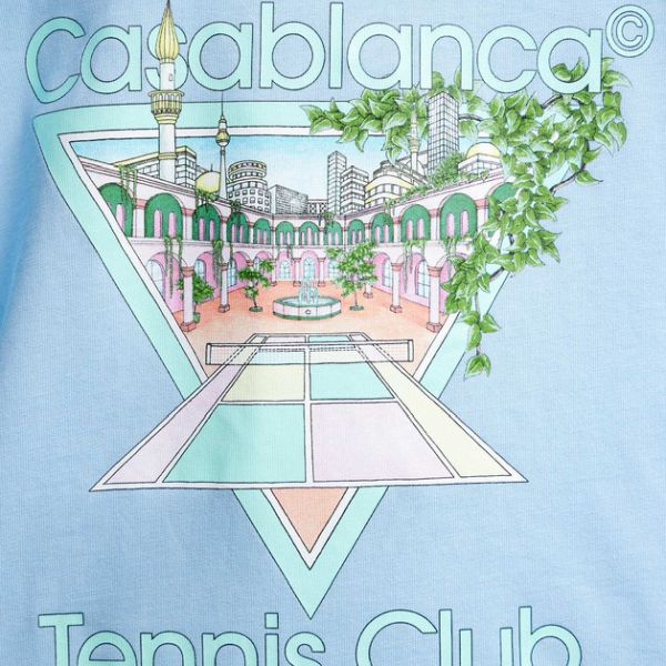 Casablanca Tennis Club Icon T-shirt Licht Blauw