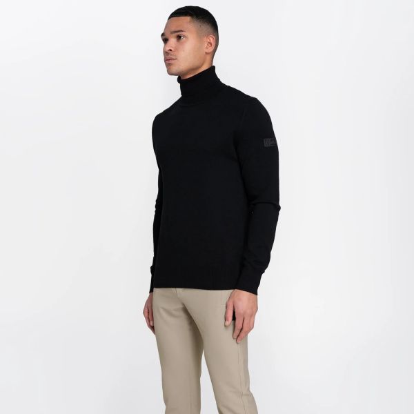 Malelions Knit Turtleneck Sweater Zwart