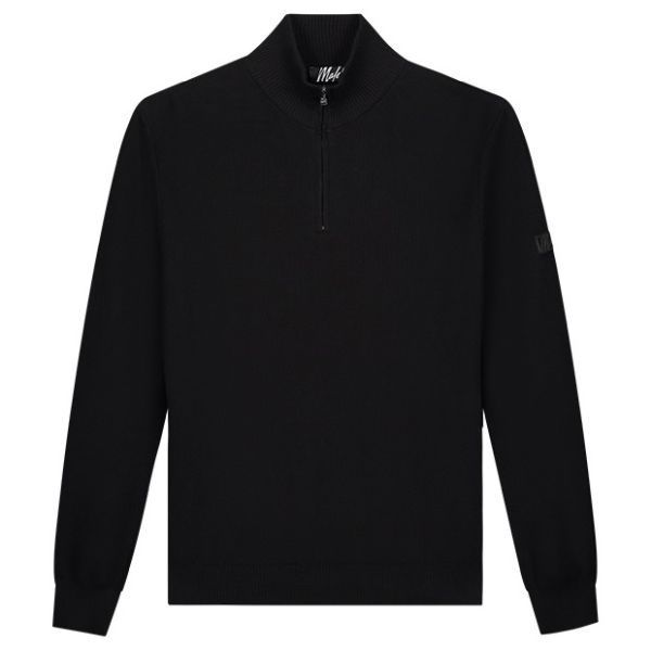 Malelions Knit Quarter Zip Sweater Zwart
