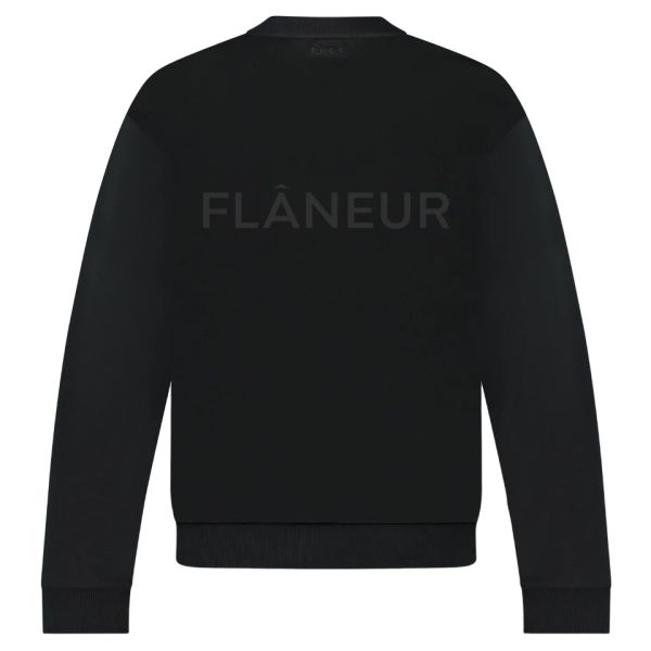 Flâneur Tonal Logo Sweater Zwart