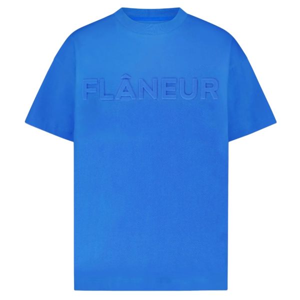 Flâneur Embossed T-shirt Blauw