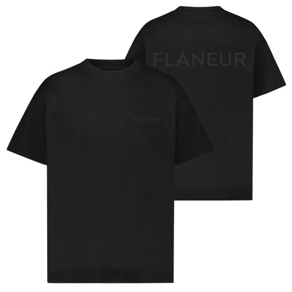 Flâneur Tonal Logo T-shirt Zwart
