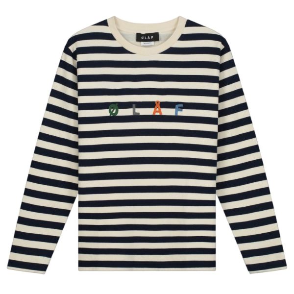 Olaf Stripe Sans T-shirt Blauw/Wit