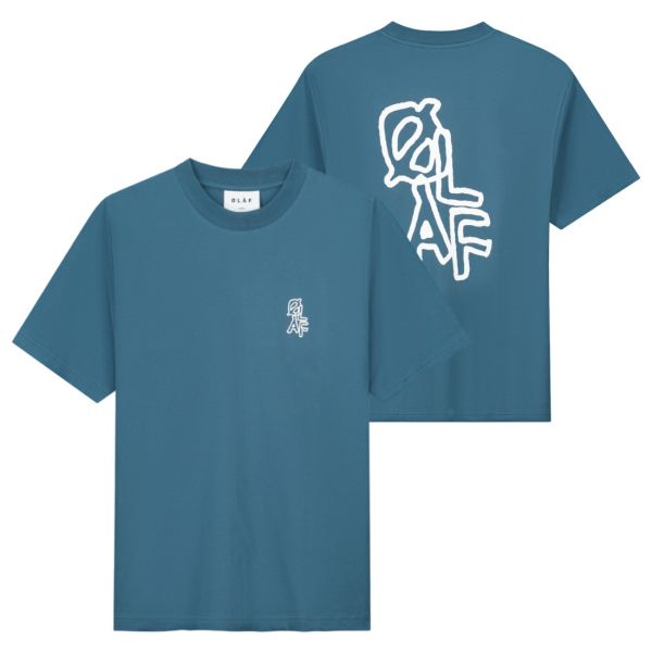 Olaf Layered Logo T-shirt Blauw