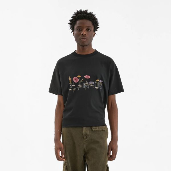 Flâneur Botanical T-shirt Zwart