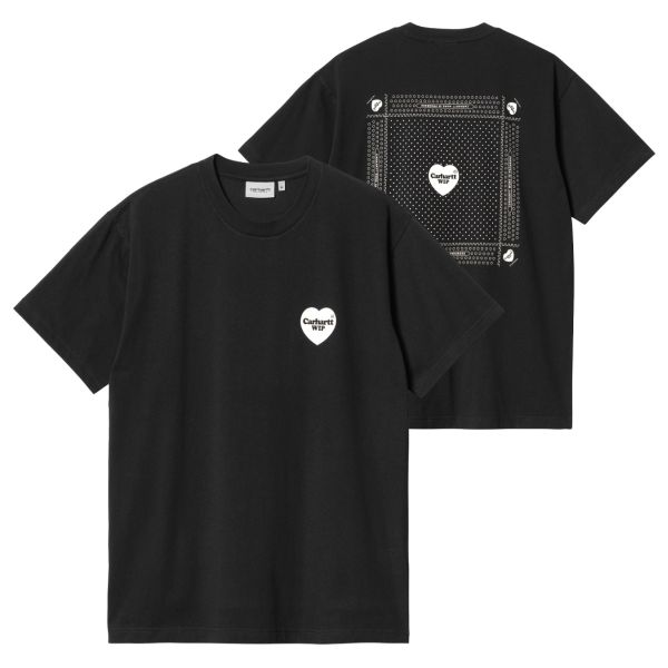 Carhartt Heart Bandana T-shirt Zwart