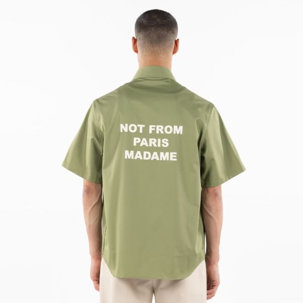 Drôle De Monsieur Slogan Overhemd Groen