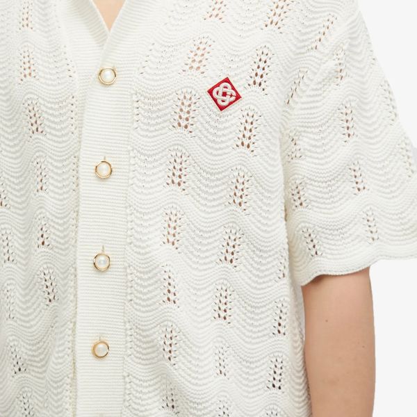 Casablanca Wavy Gradient Crochet Overhemd Wit