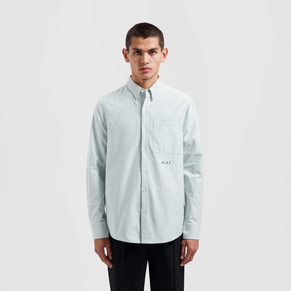 Olaf Oxford Stripe Overhemd Groen/Wit