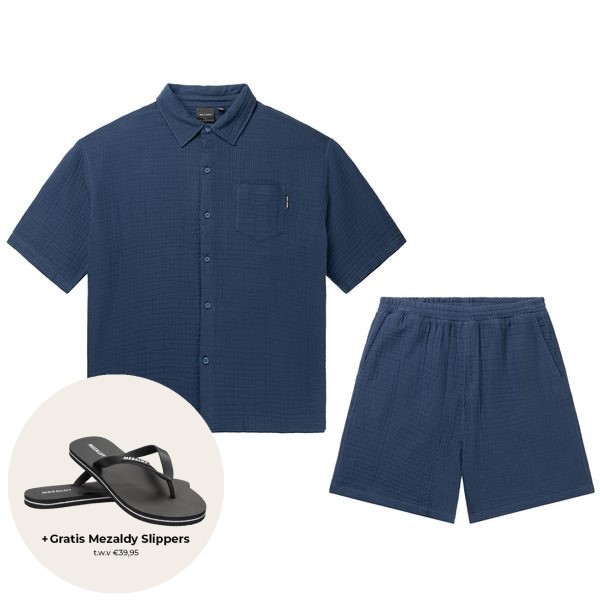 Daily Paper Enzi Seersucker Zomerset Blauw