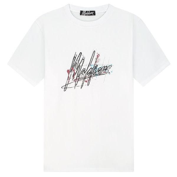 Malelions Splash Signature T-shirt Wit