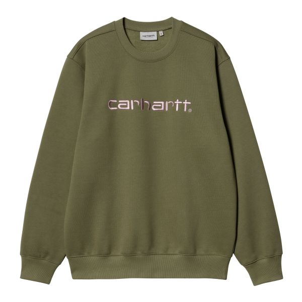 Carhartt Logo Sweater Donker Groen